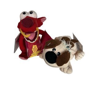 Disney Store Mulan Beanbag Plush Lot of 2 Little Brother Dog Mushu Dragon READ